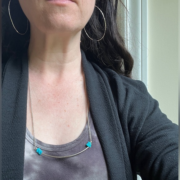 Sleeping Beauty Turquoise, Sterling Silver Plated 20” Chain - Picture 2 of 3